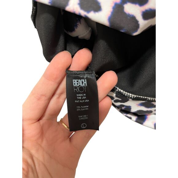 Beach Riot Women's Black Leopard Print Sports Bra Size Large Activewear Workout - Picture 6 of 6